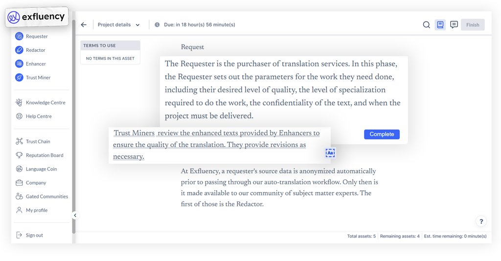 The Exfluency™ Editor - Exfluency's AI-powered language and security solutions give you automated translation in a matter of seconds.